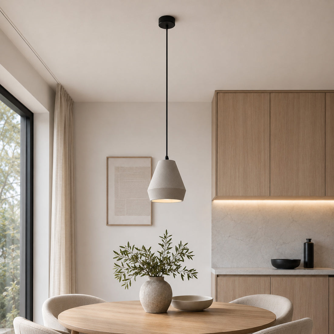 Ando Concrete Pendant Light — Natural Grey, Jar