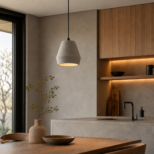 Ando Concrete Pendant Light — Natural Grey, Jar