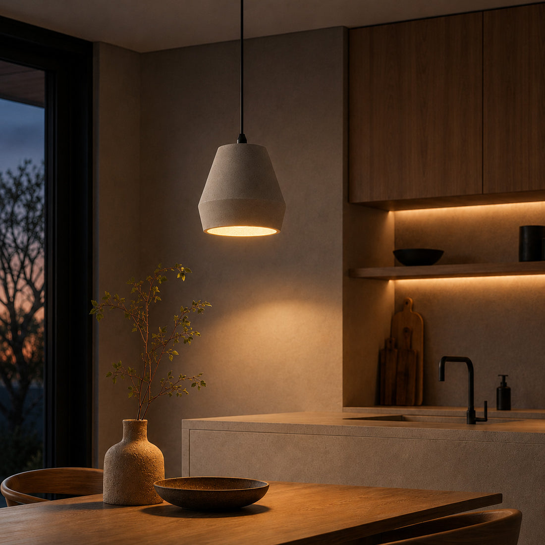How Ando Concrete Pendant Light — Natural Grey, Jar lights a room