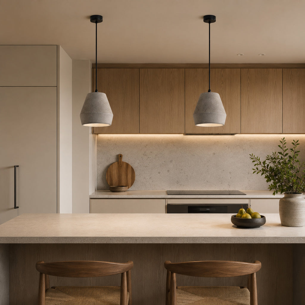 Ando Concrete Pendant Light — Natural Grey, Jar