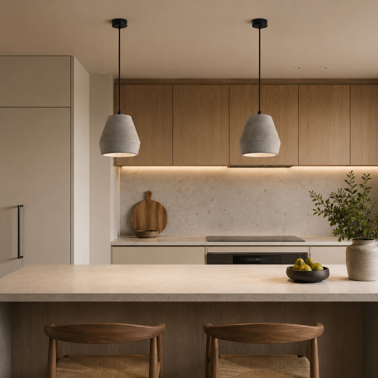 Ando Concrete Pendant Light — Natural Grey, Jar