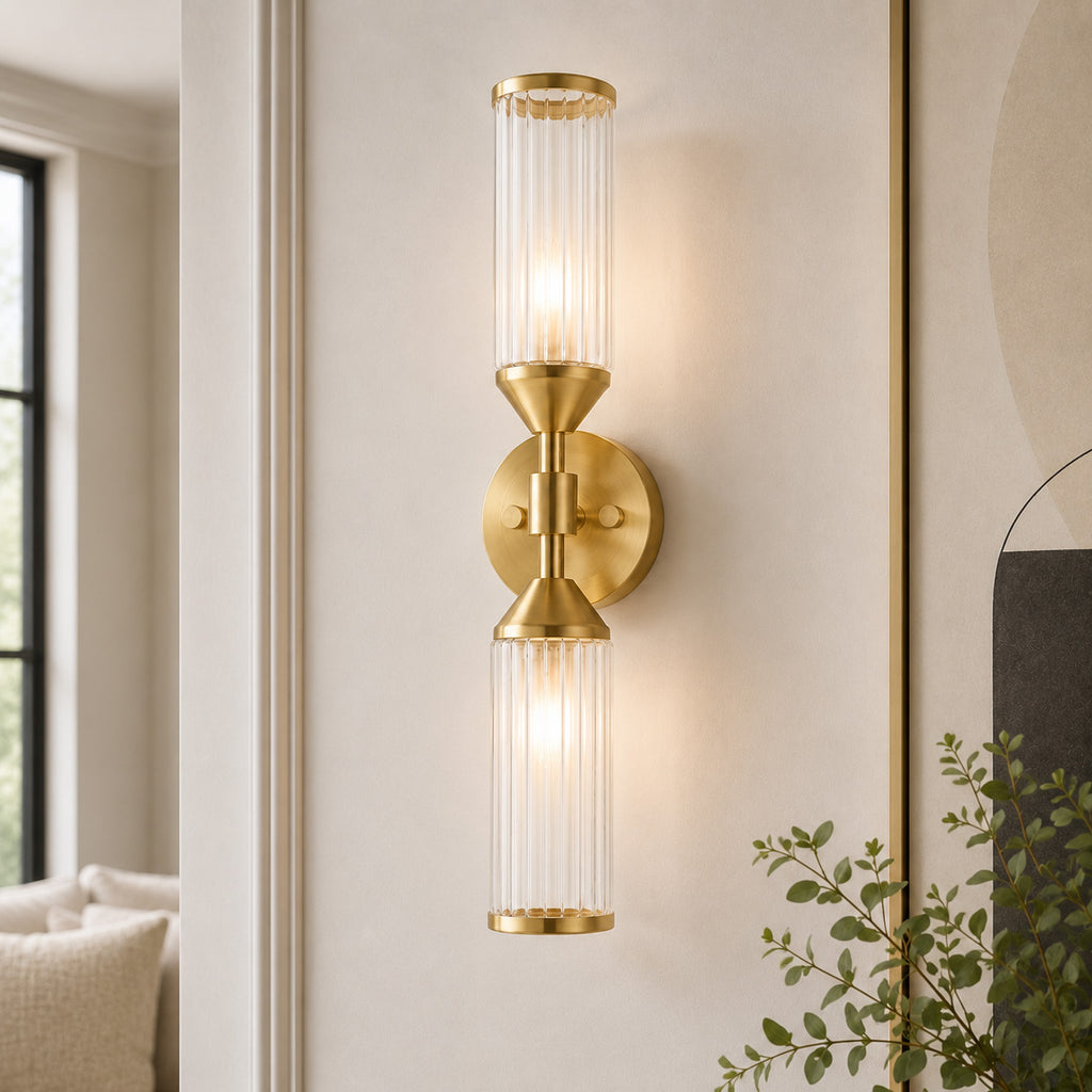 Apollo Cylinder Wall Light — Glass, Gold