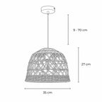 Aranne Two-Tone Rattan Pendant Light — Natural & Brown, 35cm
