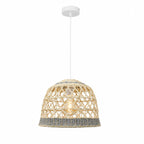 Aranne Two-Tone Rattan Pendant Light — Natural & Brown, 35cm