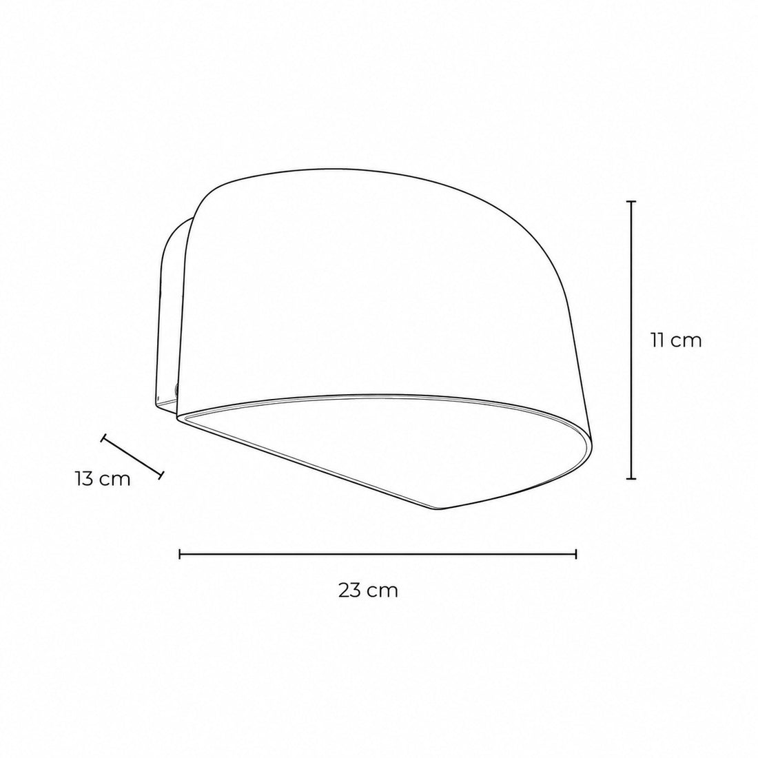 Dimensions for Arcus Outdoor Wall Light — Matt Black, Danish Design