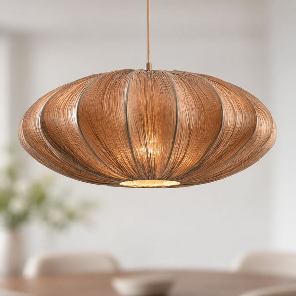 Bruna Fabric Pendant Light — Warm Brown, 45 cm