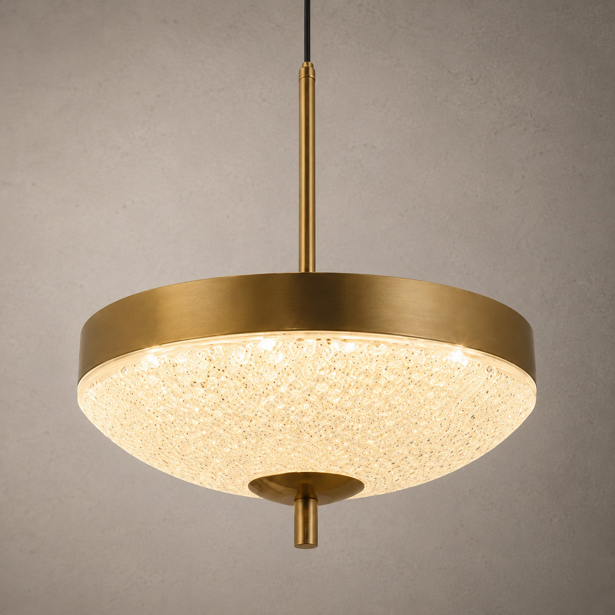 Burkina Antique Glass Pendant Light — Antiqued Metal, 20cm