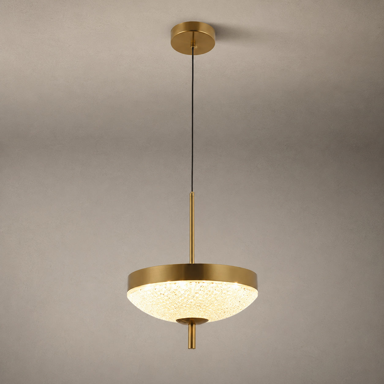 Burkina Antique Glass Pendant Light — Antiqued Metal, 20cm