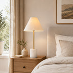 Calista Marble Base Table Lamp — Gold & White