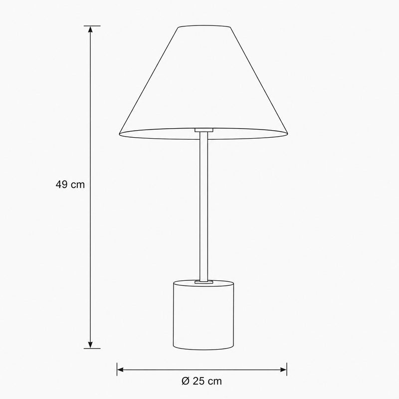 Calista Marble Base Table Lamp — Gold & White dimensions