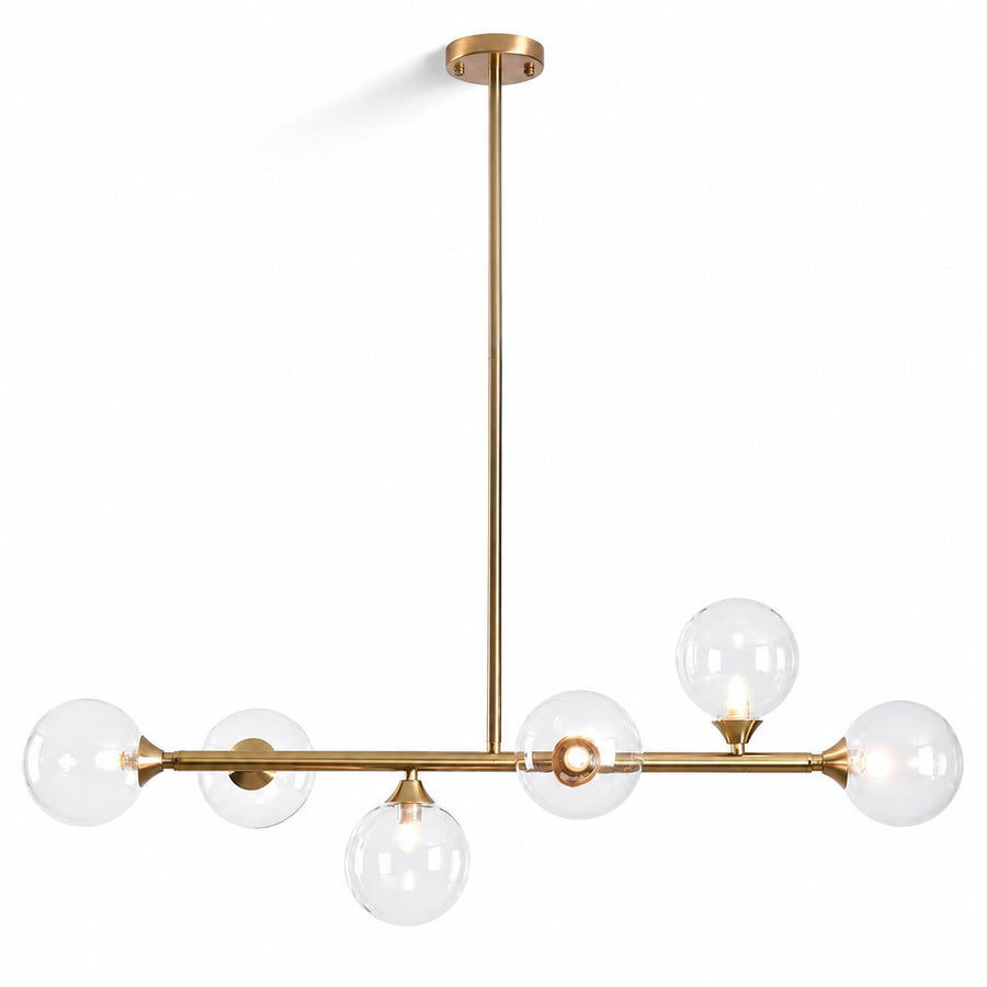 Calla Glass Globe Pendant Ceiling Light — Clear, Gold