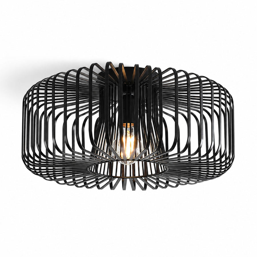 Cassio Industrial Cage Pendant Light — Black