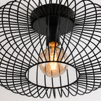 Cayo Industrial Cage Ceiling Light — Black