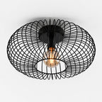 Cayo Industrial Cage Ceiling Light — Black