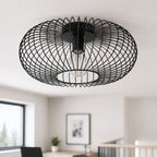 Cayo Industrial Cage Ceiling Light — Black