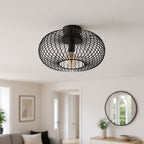 Cayo Industrial Cage Ceiling Light — Black
