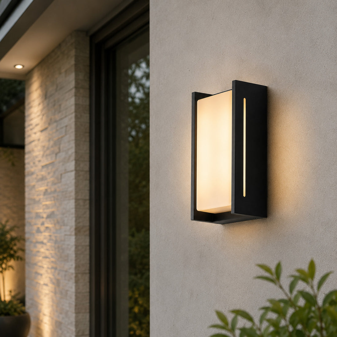 Compact LED Outdoor Wall Light — Anthracite, 24cm