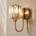 Cortona Faceted Glass Wall Light — Antique Brass