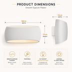 Corvo Up Down Paintable Wall Light Sconce — Plaster, White