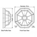 Corvus Hexagonal Outdoor Lantern — Glass, Brushed Black/Silver