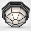 Corvus Hexagonal Outdoor Lantern — Glass, Brushed Black/Silver