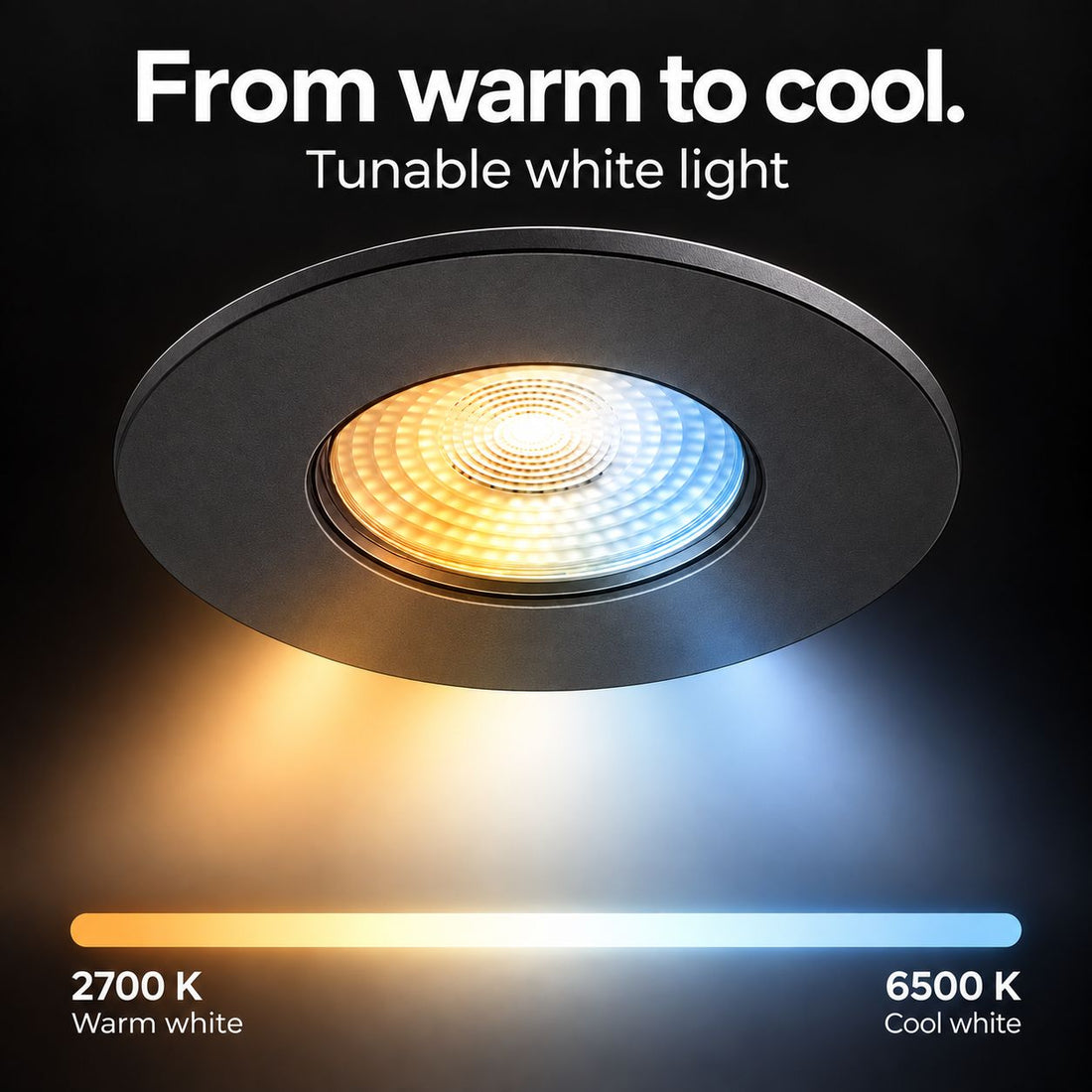 Creo Smart RGB Fire Rated Downlight — Matt Black, IP65