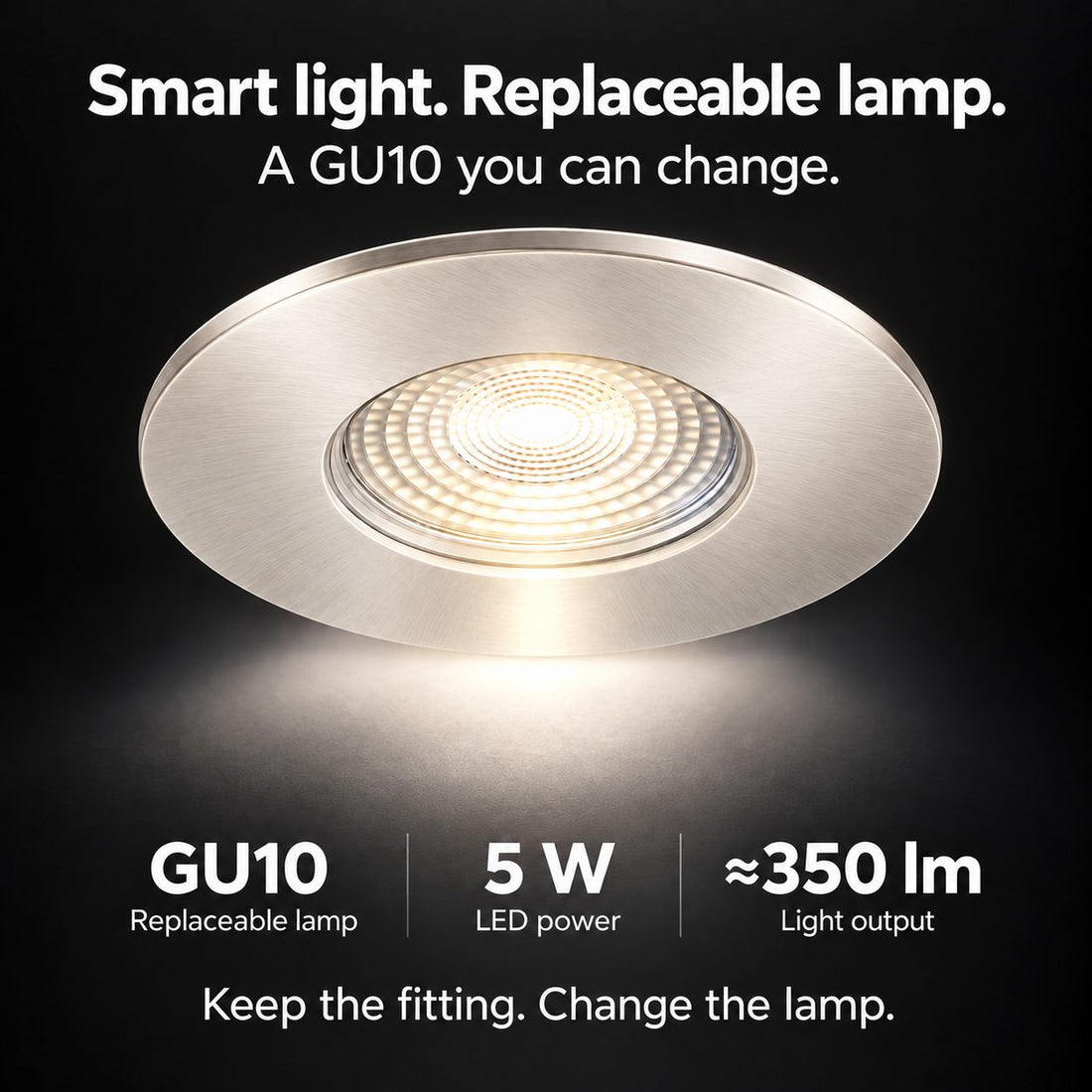 Creo Smart RGB Fire Rated Downlight — Satin Nickel, IP20
