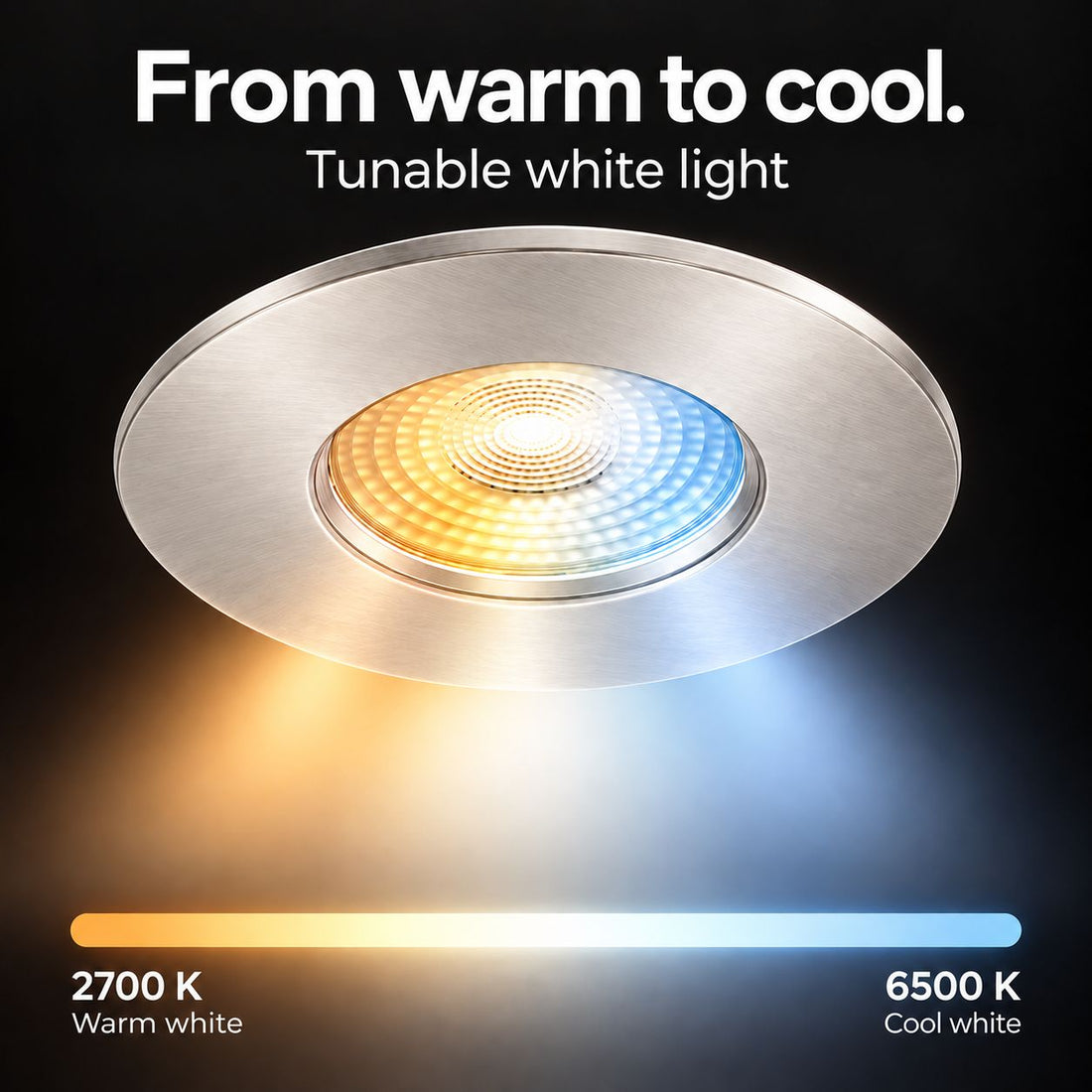 Creo Smart RGB Fire Rated Downlight — Satin Nickel, IP20