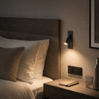 Defoe Recessed LED Wall Light — Black, Adjustable Reading Spot