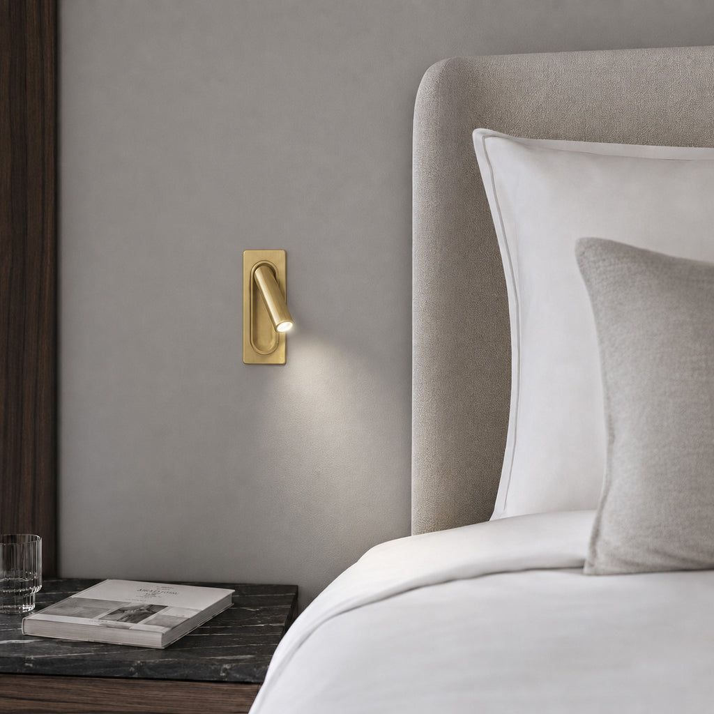 Defoe Recessed LED Wall Light — Gold, Adjustable Reading Spot