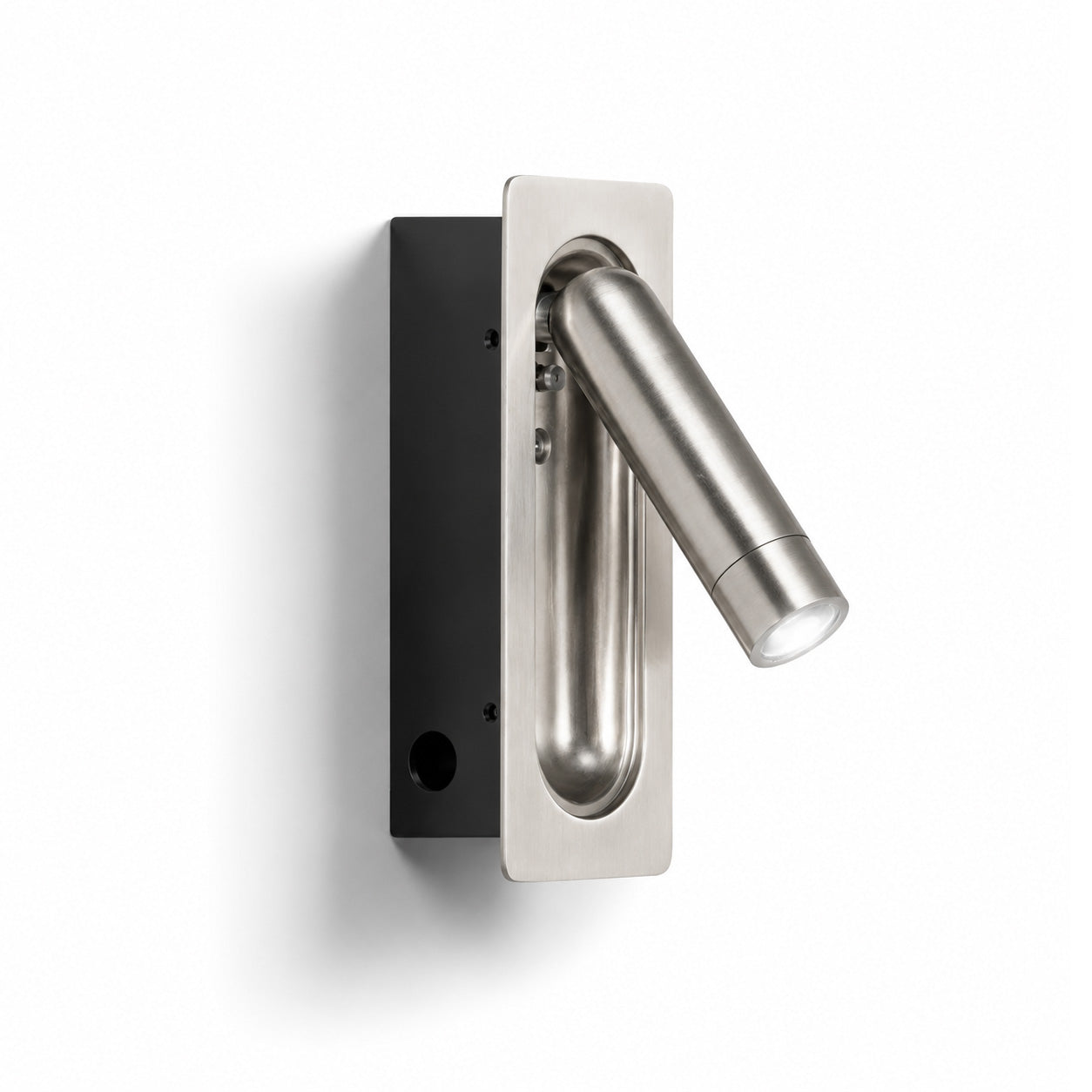 Defoe Recessed LED Wall Light — Nickel, Adjustable Reading Spot