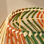 Fosco Woven Rattan Table Lamp — Multi-Colour & Black Metal, 38cm