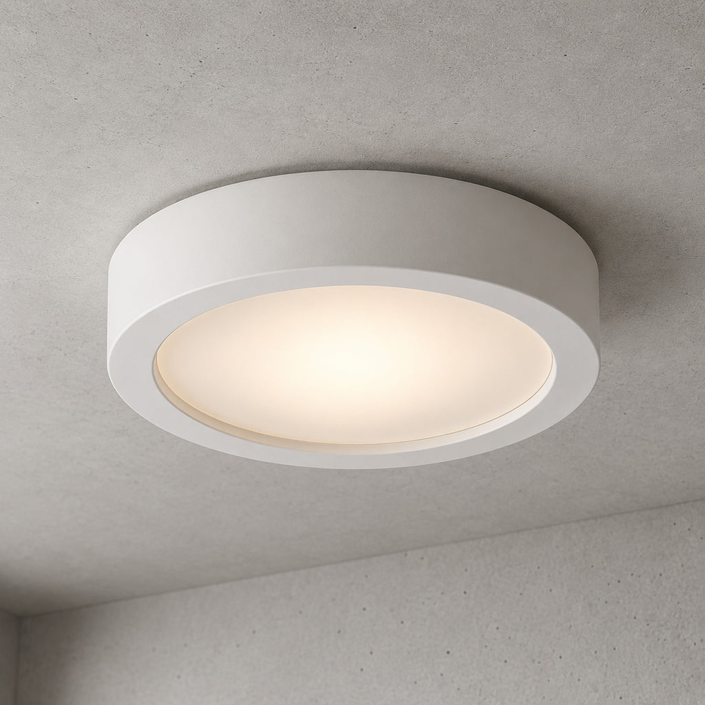 Gabriel Ceiling Light — Paintable White Plaster, Round 30cm