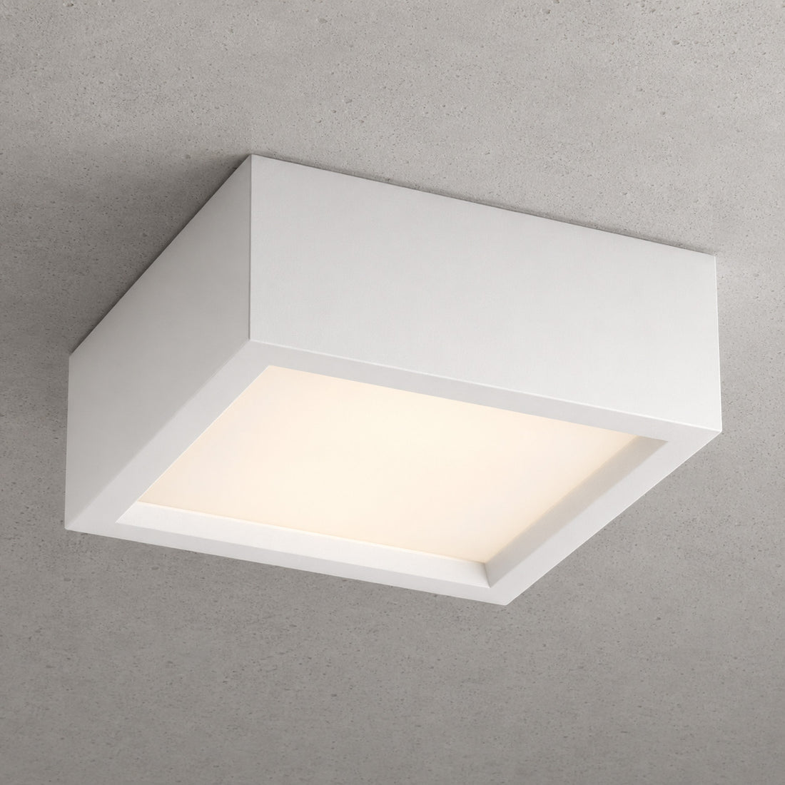 How Gabriel Ceiling Light — Paintable White Plaster, Square 25cm lights a room