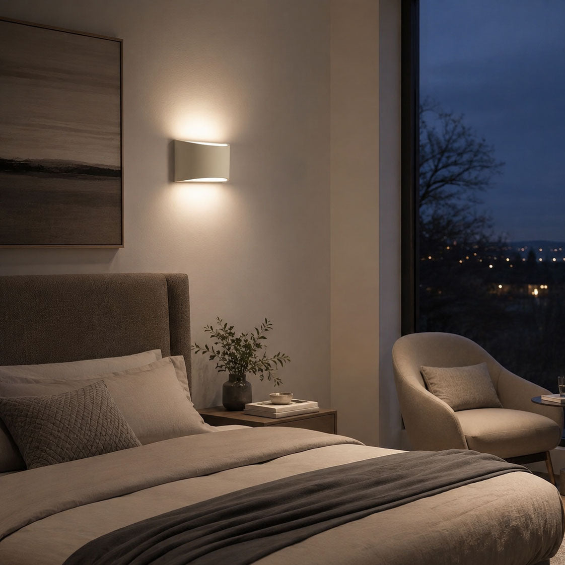 Galea Paintable Up/Down Light — Plaster, White