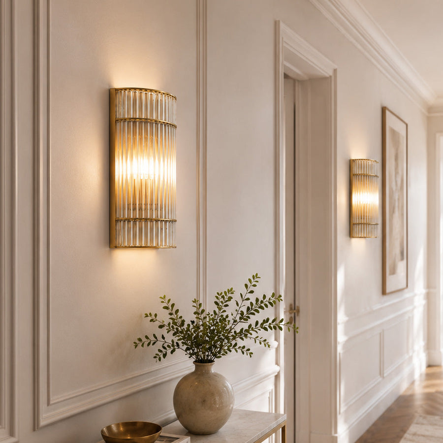 Gatsby Art Deco Wall Light — Glass, Champagne