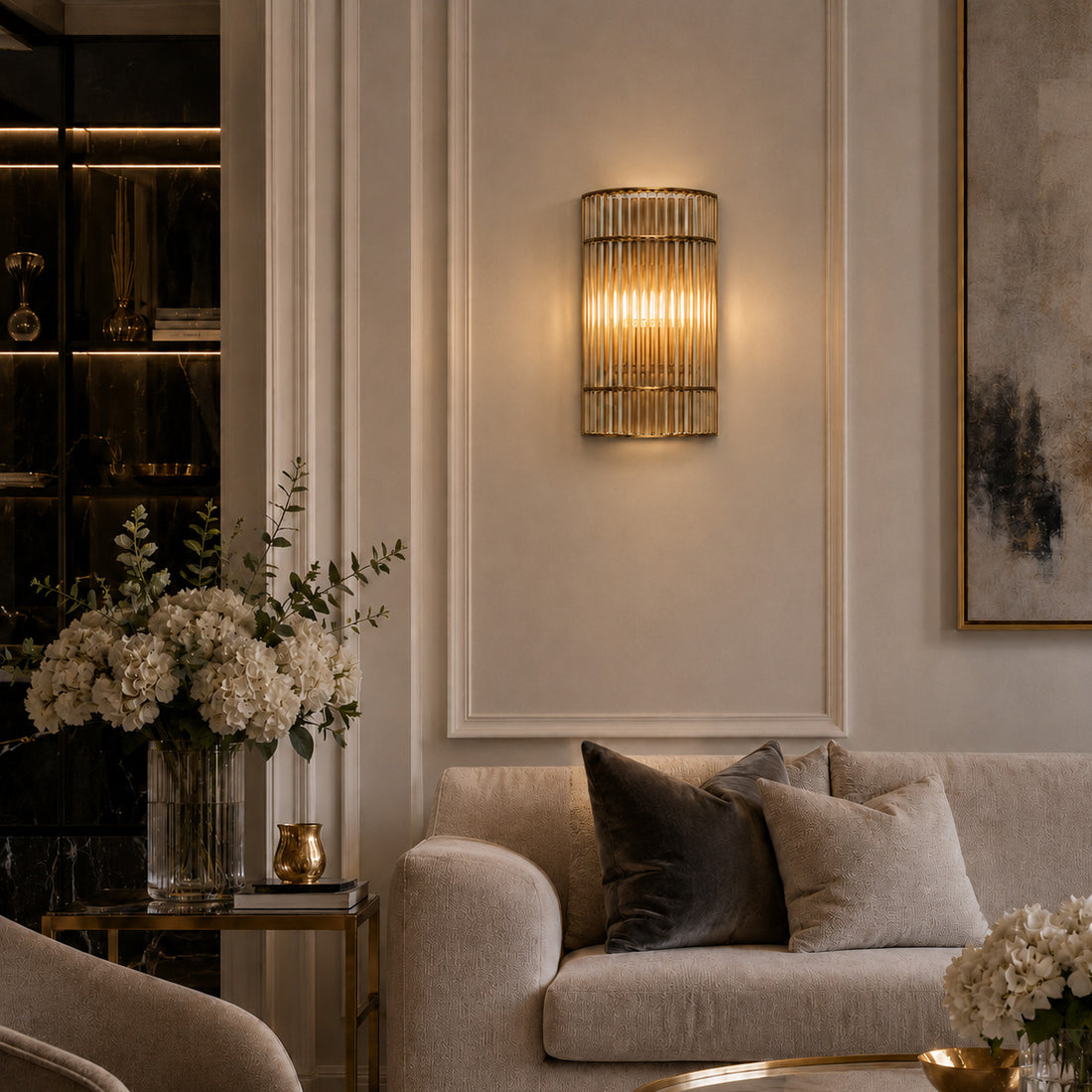 How Gatsby Art Deco Wall Light — Glass, Champagne lights a room