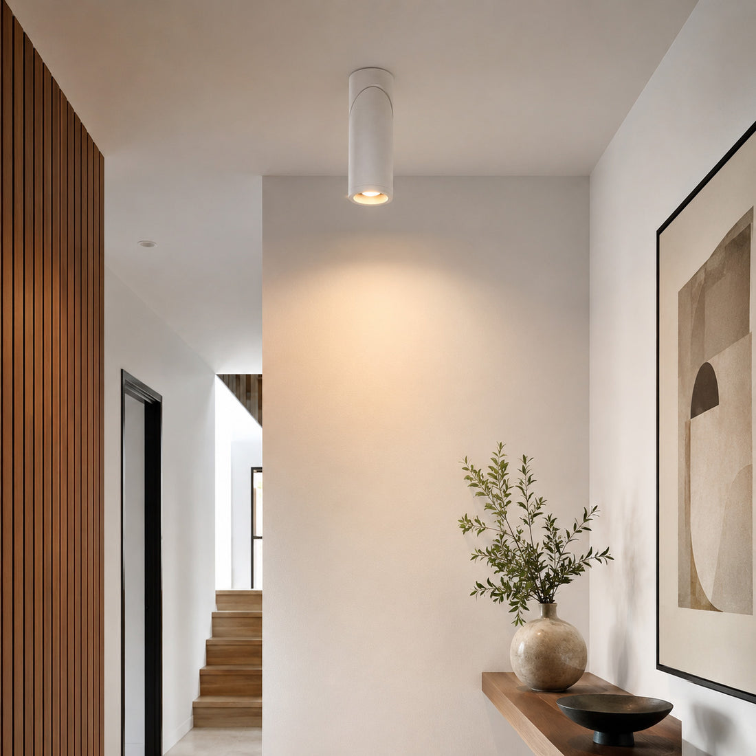How Genesis Aluminium Ceiling Spotlight — White, Adjustable lights a room