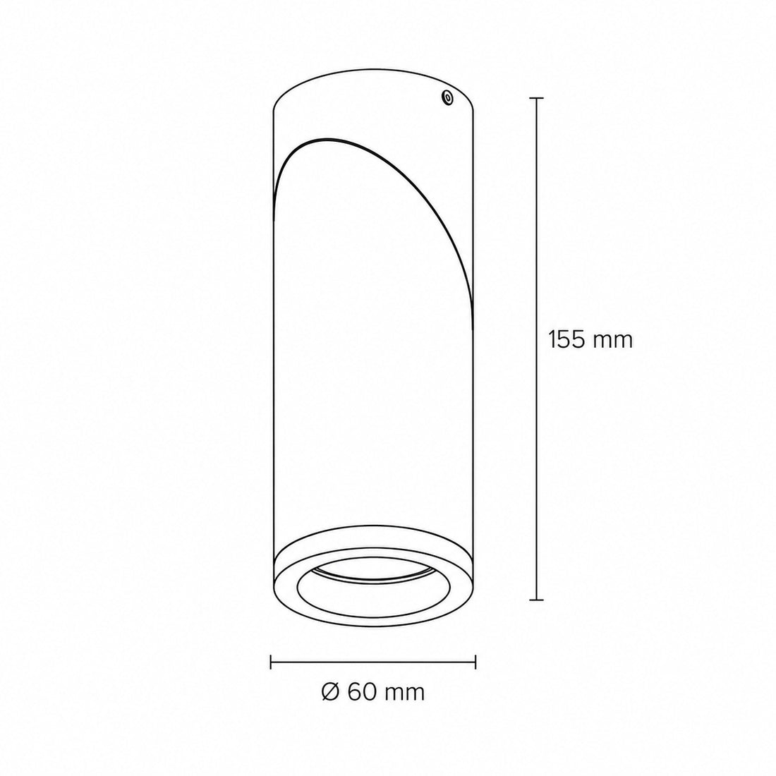 Dimensions for Genesis Aluminium Ceiling Spotlight — White, Adjustable
