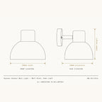 Hadsten outdoor wall light dimensions drawing, front and side elevations