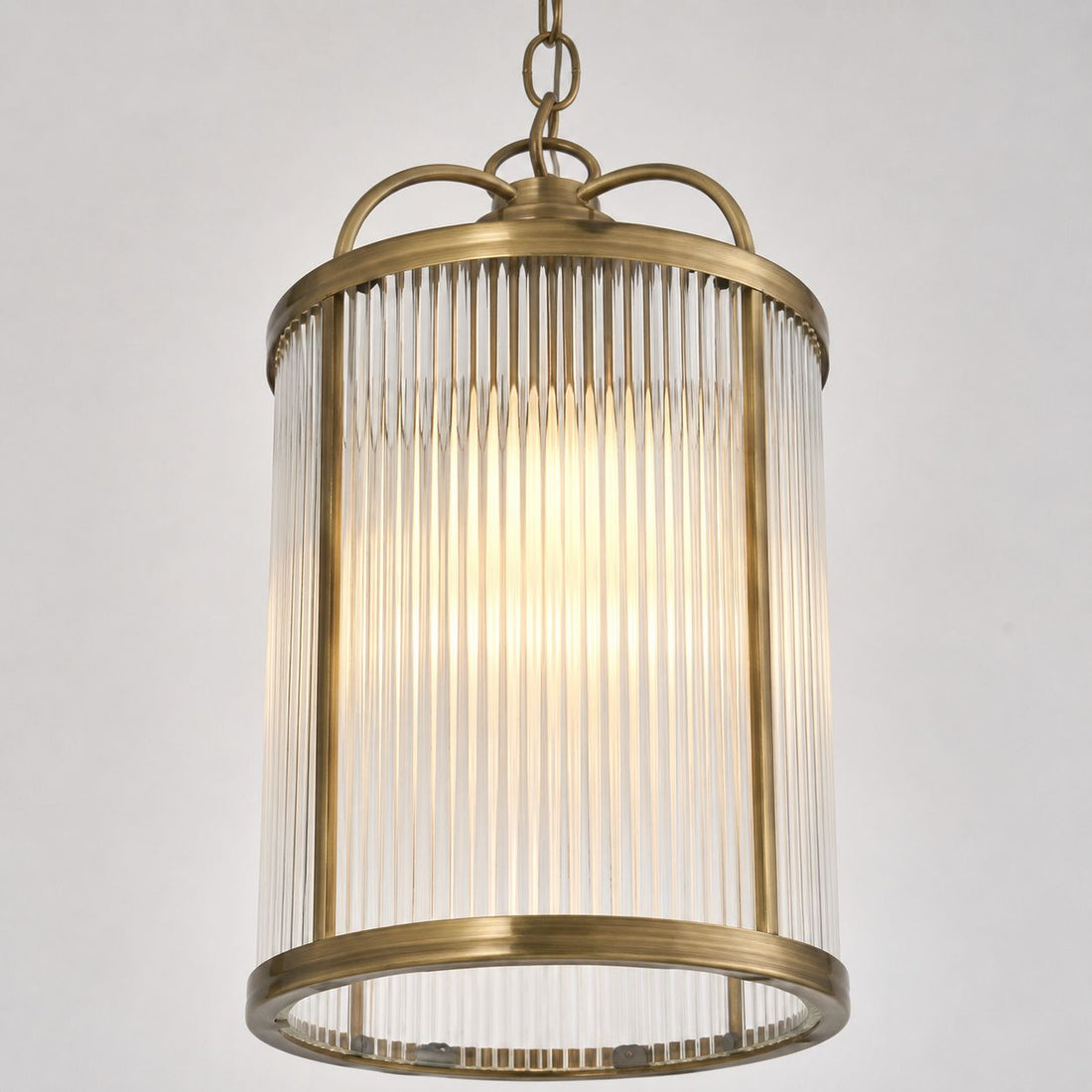 Halo Petite Pendant — Glass, Antique Brass