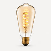 Helix Spiral Filament E27 LED Bulb — Tinted Amber, Dimmable