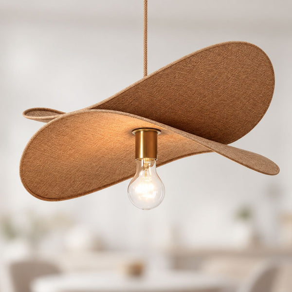 Hemi Linen Pendant Light — Beige