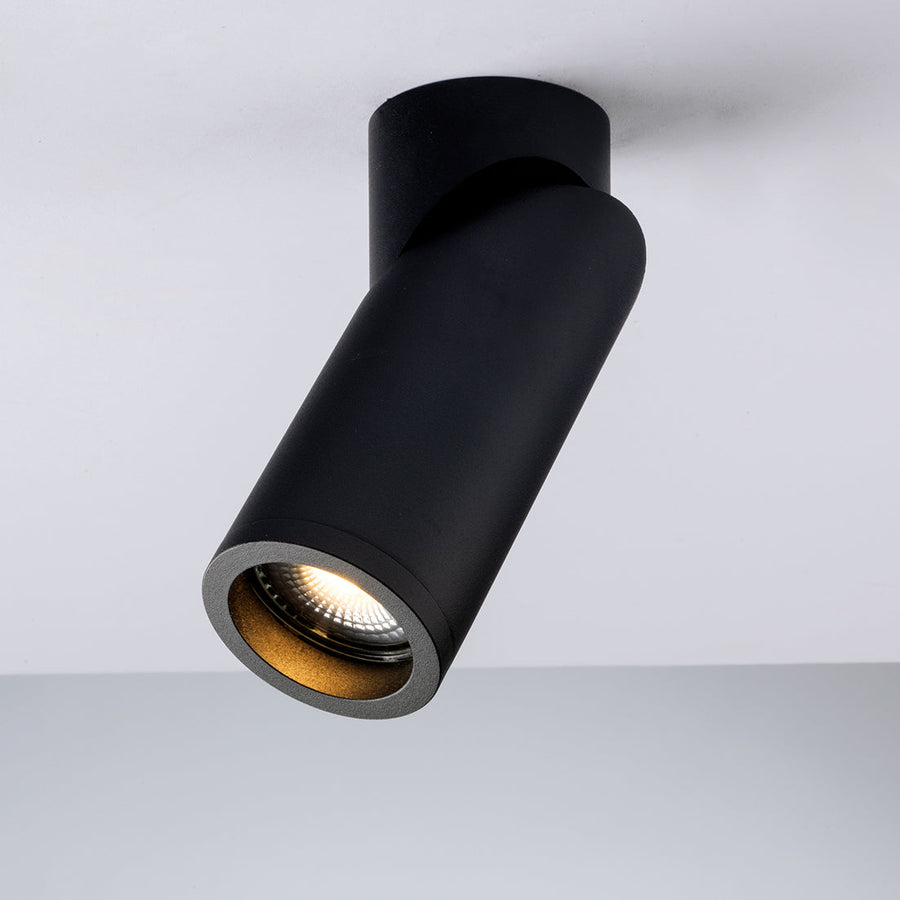 Genesis Aluminium Ceiling Spotlight — Matt Black, Adjustable