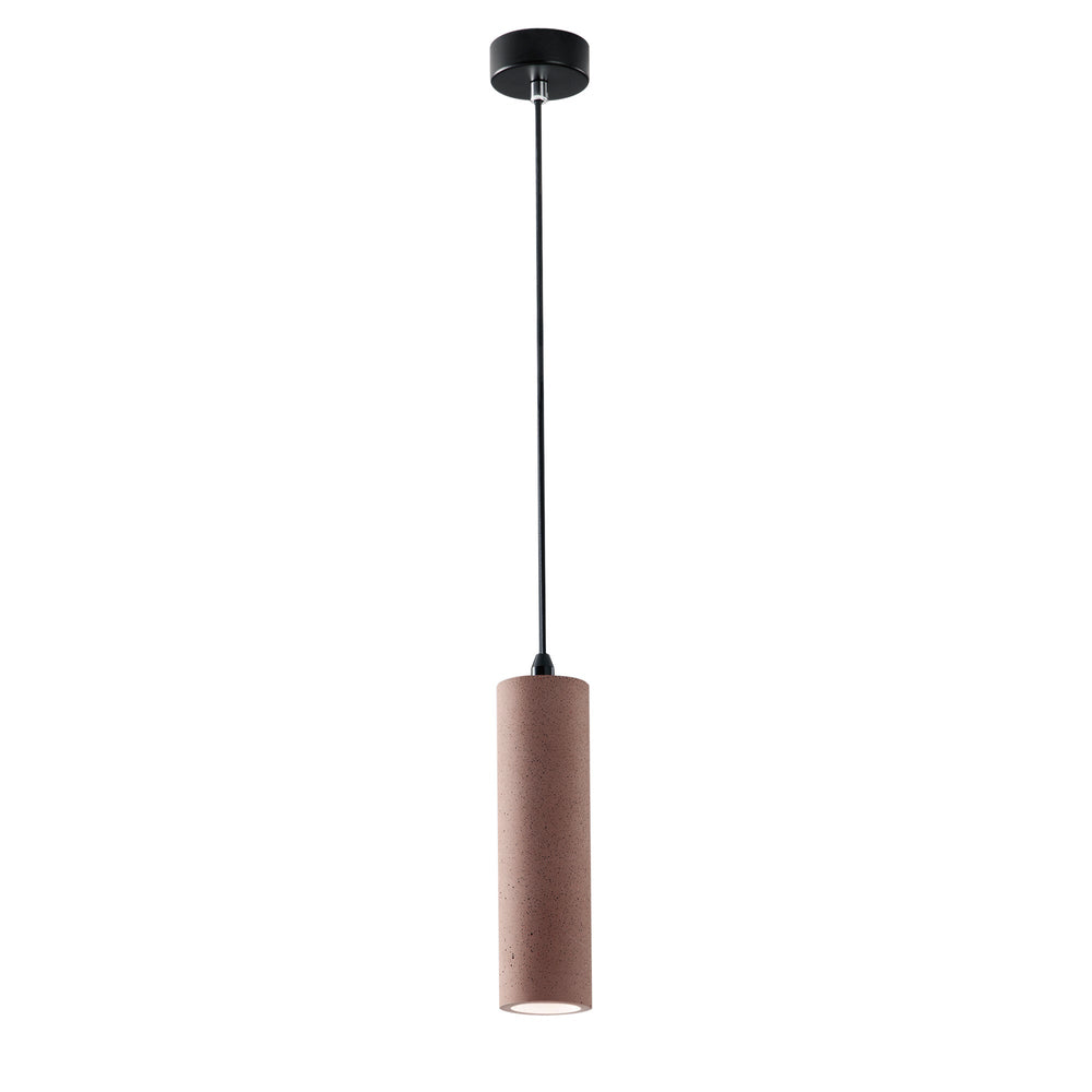 Brick detail on Kruk Concrete Pendant Light — Brick Red, Tube