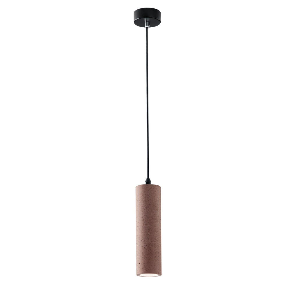 Kruk brick red concrete tube pendant light hanging fixture