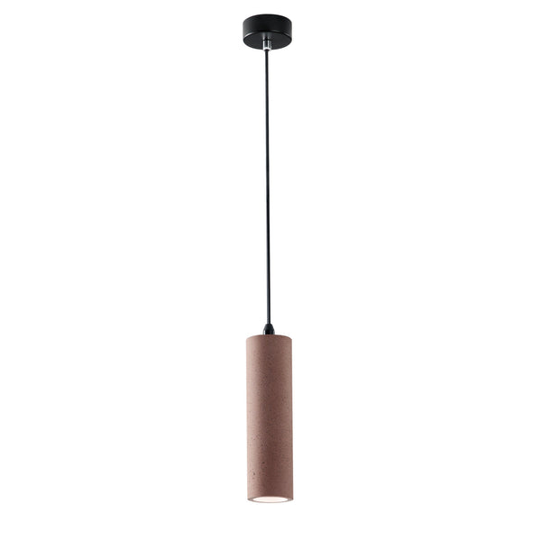 Kruk brick red concrete tube pendant light hanging fixture