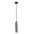 Kruk natural grey concrete pendant light with tubular design hanging from ceiling