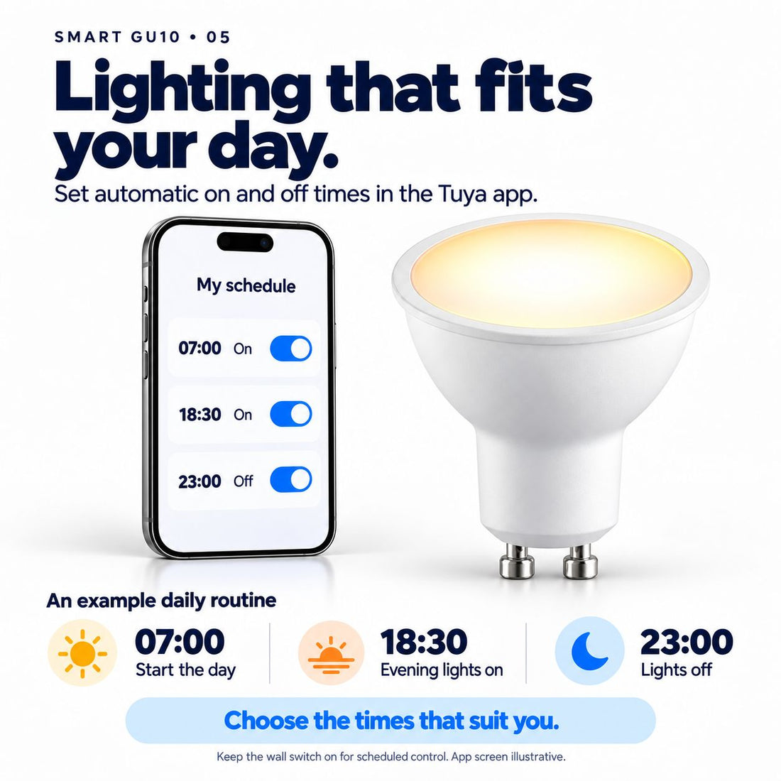 Iris Smart GU10 5W LED Bulb — RGB & Tunable White, App and Voice Control