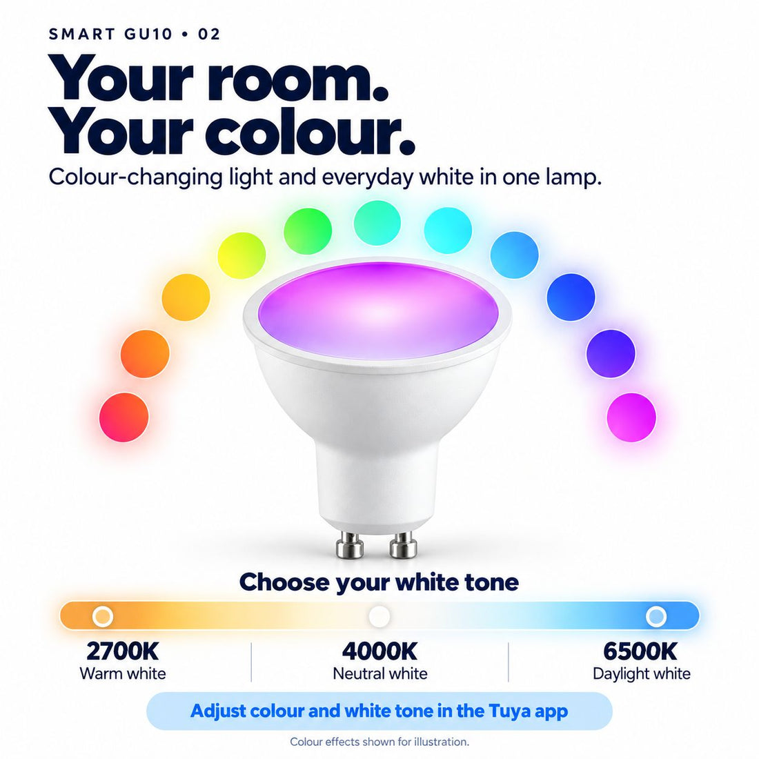 Iris Smart GU10 5W LED Bulb — RGB & Tunable White, App and Voice Control